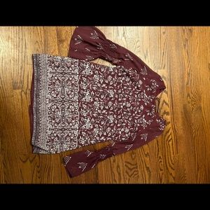 Printed long sleeve dress